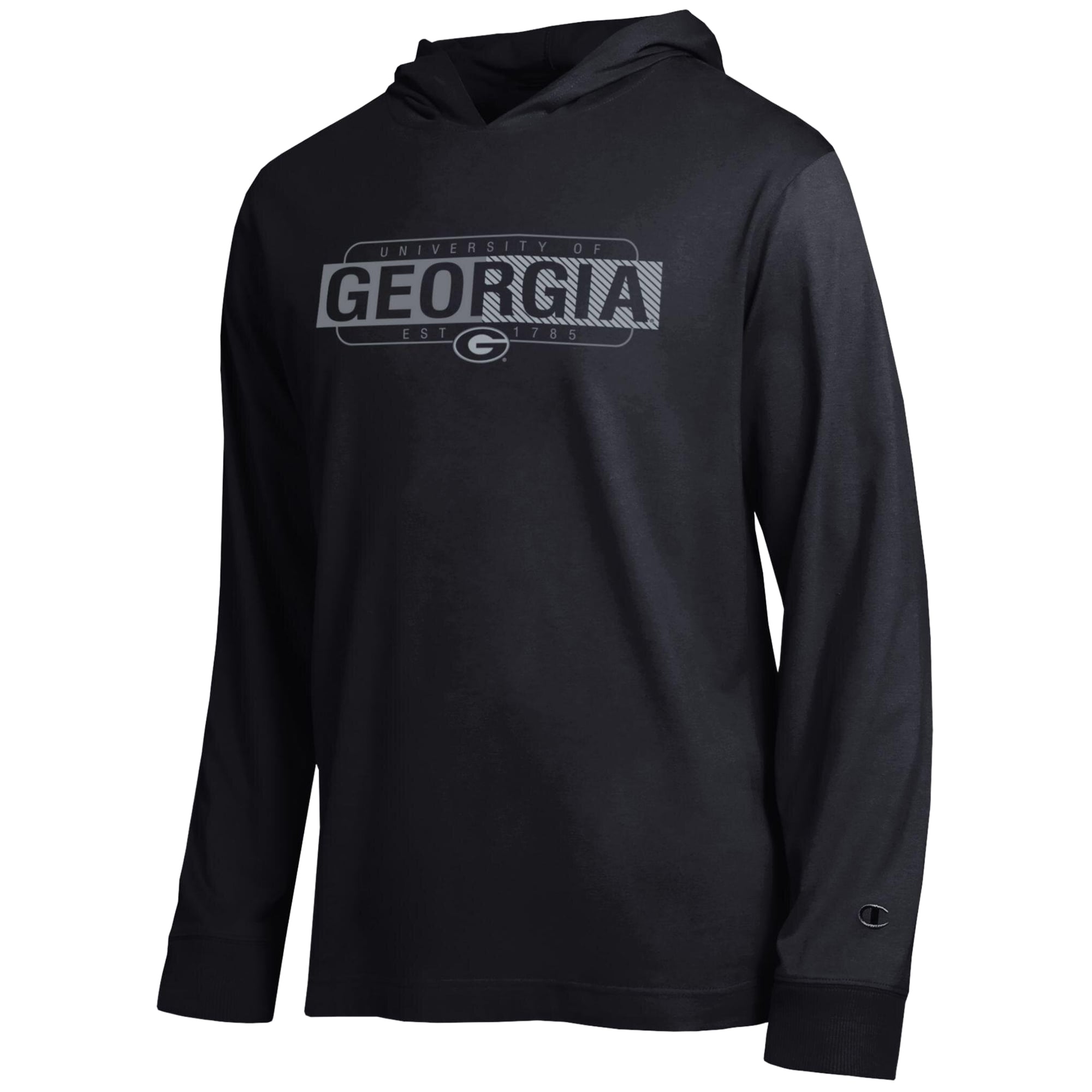 Men's Champion  Black Georgia Bulldogs Gradient All-Star Long Sleeve Hooded T-Shirt